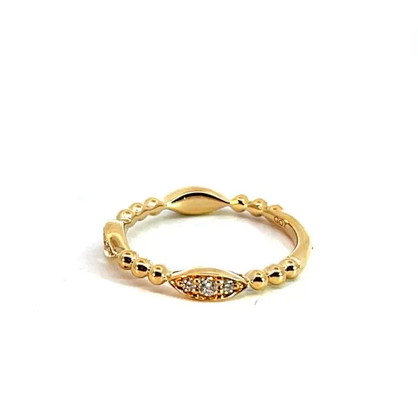Lady's 14K Yellow Gold Stackable Fashion Ring with 9 Round Diamonds Image 2 Venus Jewelers Somerset, NJ
