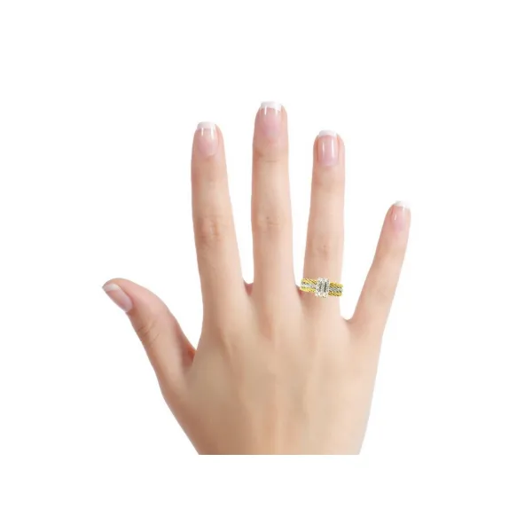 Two-Tone Stainless Steel & 18K Stackable Ring with 0.11Tw Diamonds – Size 6.25 Image 2 Venus Jewelers Somerset, NJ