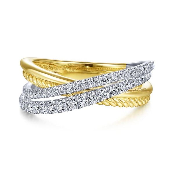 14K Yellow Gold Milgrain Stackable Diamond Fashion Ring – 0.42 CTW Venus Jewelers Somerset, NJ