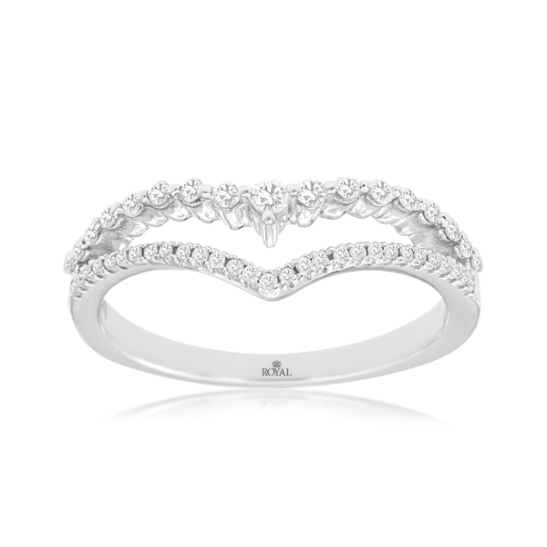 14K White Gold Contoured Diamond Wedding Band – 0.25 CTW Venus Jewelers Somerset, NJ