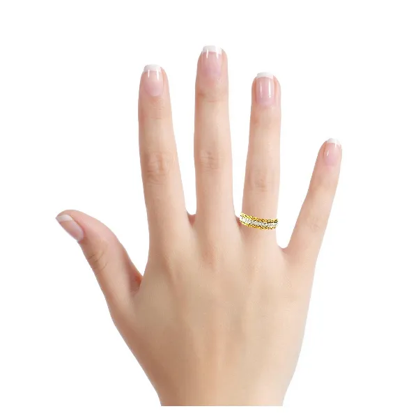 White Stainless Steel & 14K Ring with 0.12Tw Diamonds – Size 7 Image 2 Venus Jewelers Somerset, NJ