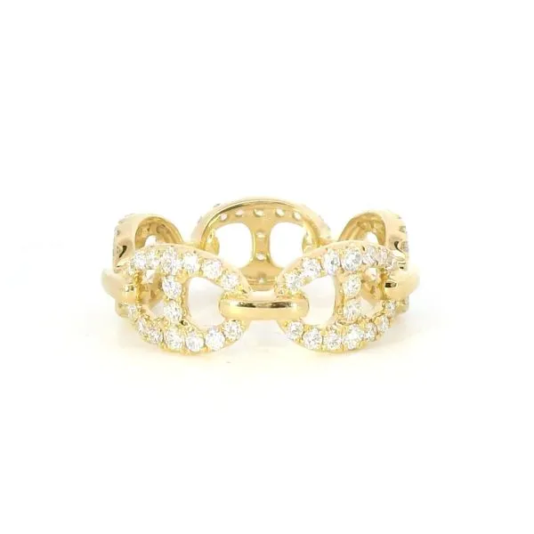 14K Yellow Gold Diamond Mariner Fashion Ring – 0.94ctw Round Diamonds Image 2 Venus Jewelers Somerset, NJ