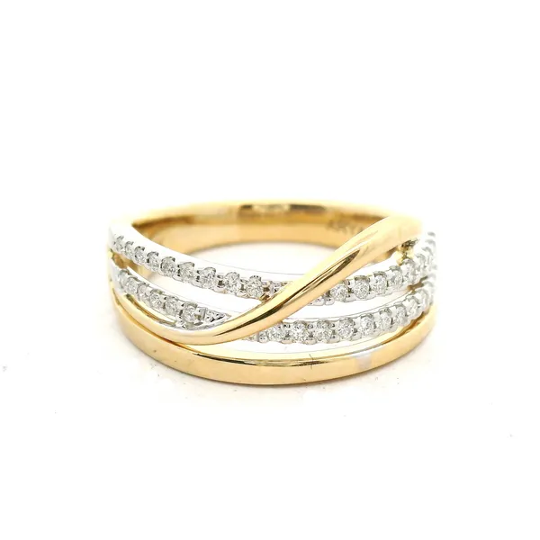 Lady’s 14K Yellow & White Gold Diamond Stacked Fashion Ring – 0.25ctw Round Diamonds (Size 7) Venus Jewelers Somerset, NJ