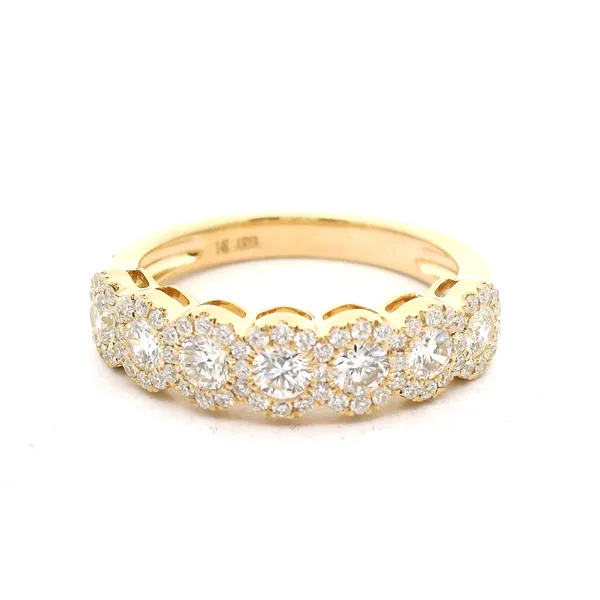 14K Yellow Gold Diamond Halo Station Fashion Ring – 1.00ctw (Size 7.25) Venus Jewelers Somerset, NJ