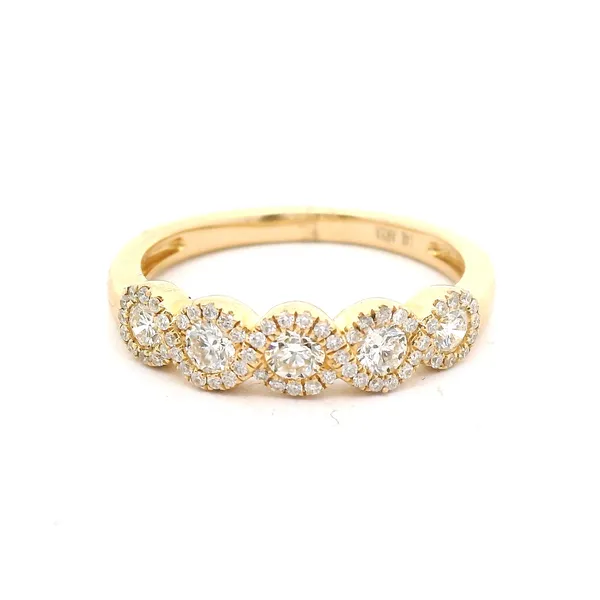 14K Yellow Gold Diamond Halo Station Fashion Ring – 0.60ctw (Size 7) Venus Jewelers Somerset, NJ