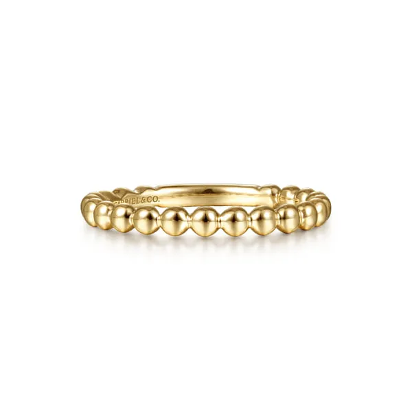 14K Yellow Gold Stackable Bead Ball Ring Venus Jewelers Somerset, NJ