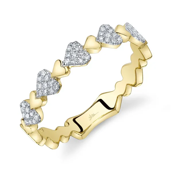 14K Yellow Gold Diamond Heart Pavé Ring – 0.11ctw Venus Jewelers Somerset, NJ