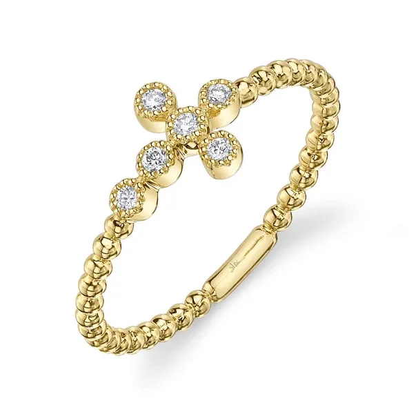 14K Yellow Gold Diamond Cross Ring – 0.08ctw Venus Jewelers Somerset, NJ