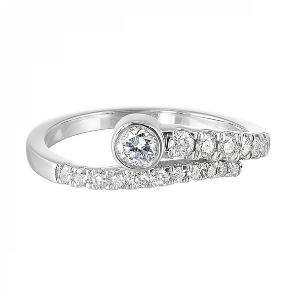 14K White Gold Contemporary Diamond Fashion Ring – 0.50ctw Round Diamonds (Size 7) Image 2 Venus Jewelers Somerset, NJ