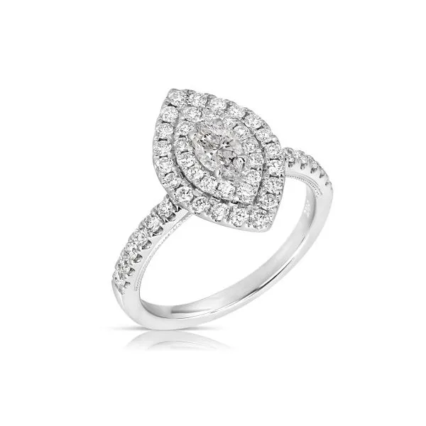 Double Halo Marquise Diamond Engagement Ring Image 2 Venus Jewelers Somerset, NJ
