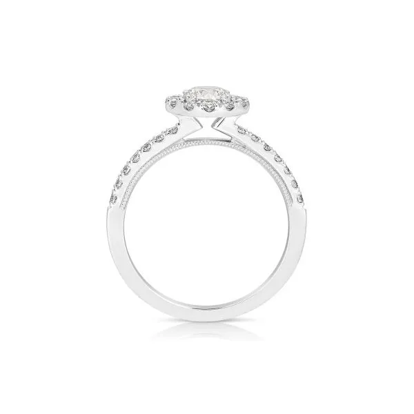 Halo Round Diamond Engagement Ring Image 3 Venus Jewelers Somerset, NJ