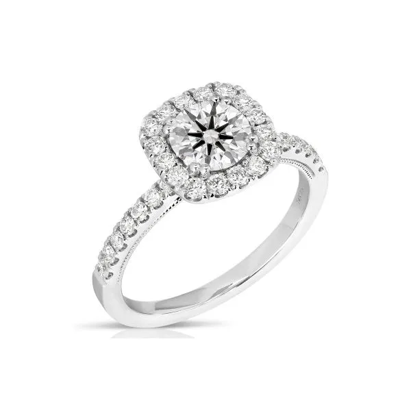 Halo Round Diamond Engagement Ring Image 2 Venus Jewelers Somerset, NJ