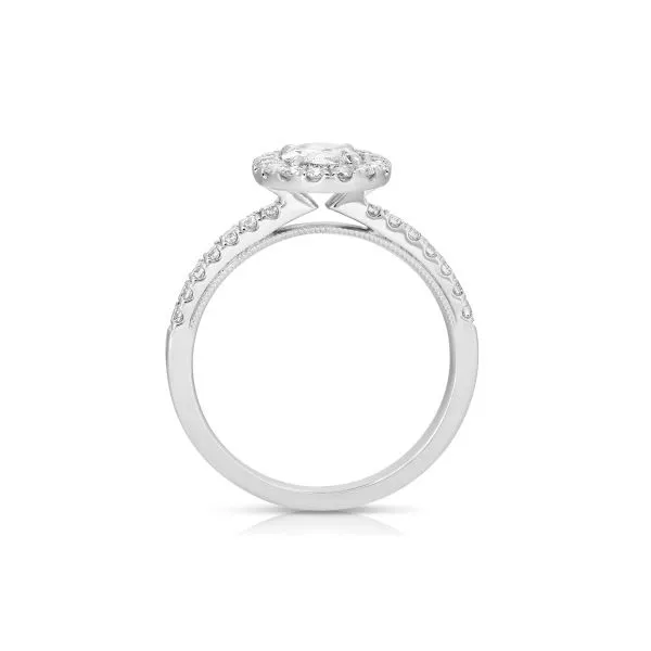 Halo Oval Diamond Engagement Ring Image 3 Venus Jewelers Somerset, NJ