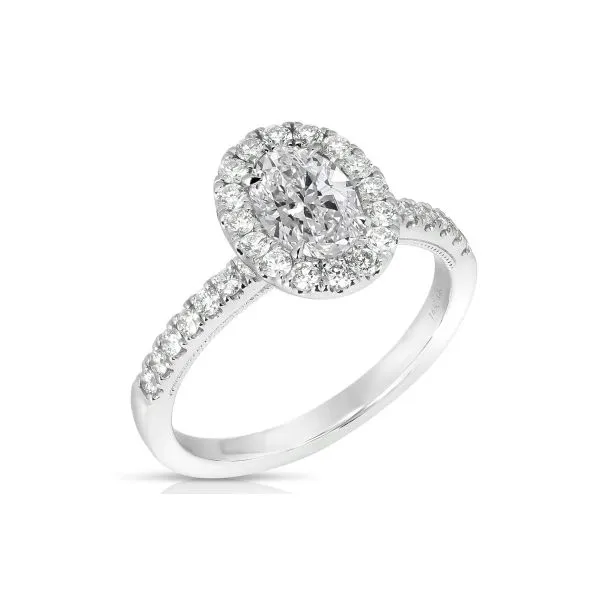Halo Oval Diamond Engagement Ring Image 2 Venus Jewelers Somerset, NJ