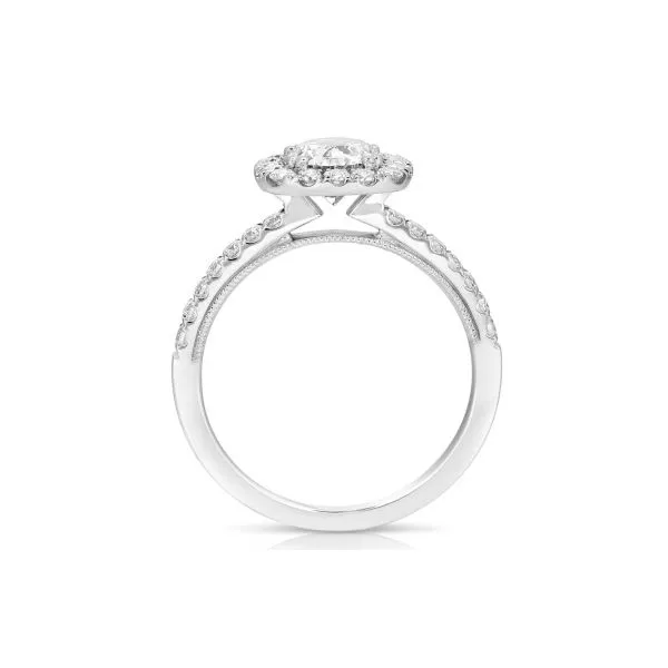 4 Karat White Gold Halo Engagement Ring with A 1.21 Ct Round Lab Grown Diamond Image 3 Venus Jewelers Somerset, NJ
