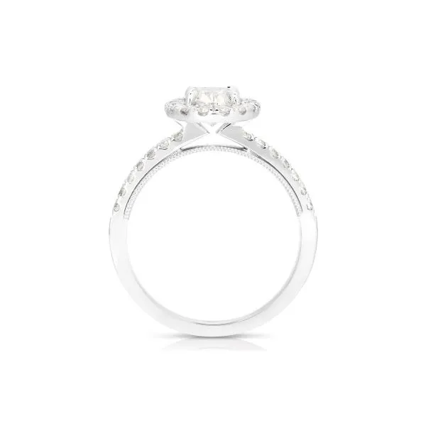 4 Karat White Gold Halo Engagement Ring with A 1.01 Ct Oval Lab Grown Diamond Image 3 Venus Jewelers Somerset, NJ
