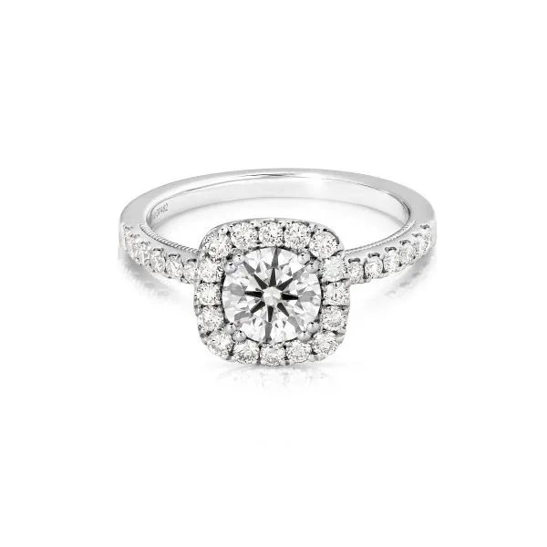 14 Karat White Gold Halo Engagement Ring with A 2.03 Ct Round Lab Grown Diamond Venus Jewelers Somerset, NJ