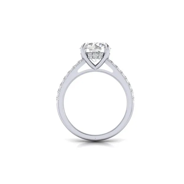 14 Karat White Gold Hidden Halo Engagement Ring with A 3.04Ct Round Lab Grown Diamond Image 2 Venus Jewelers Somerset, NJ
