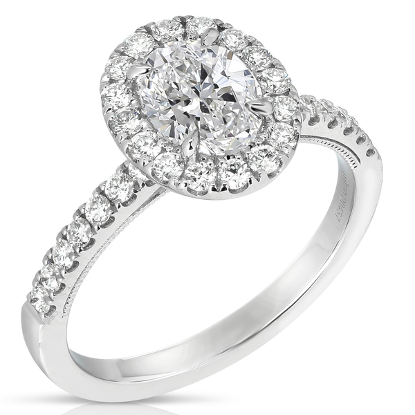 2.03 CT Oval Lab-Grown Diamond Halo Ring in 14K White Gold Image 2 Venus Jewelers Somerset, NJ