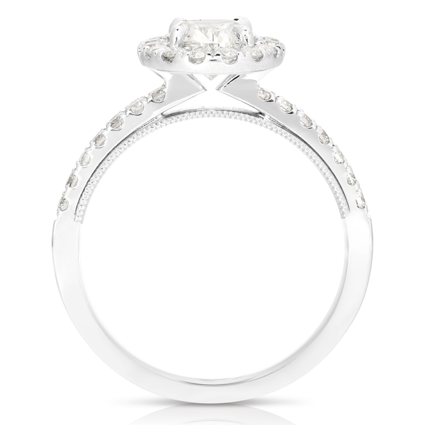 2.03 CT Oval Lab-Grown Diamond Halo Ring in 14K White Gold Image 3 Venus Jewelers Somerset, NJ