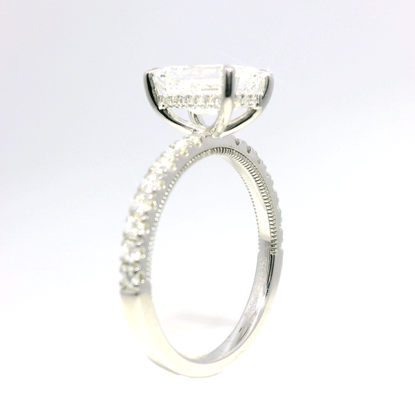 2.03 CT Emerald Lab-Grown Diamond Hidden Halo Ring in 14K White Gold Image 3 Venus Jewelers Somerset, NJ