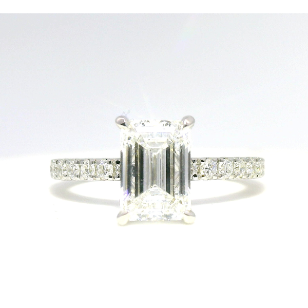 2.03 CT Emerald Lab-Grown Diamond Hidden Halo Ring in 14K White Gold Venus Jewelers Somerset, NJ