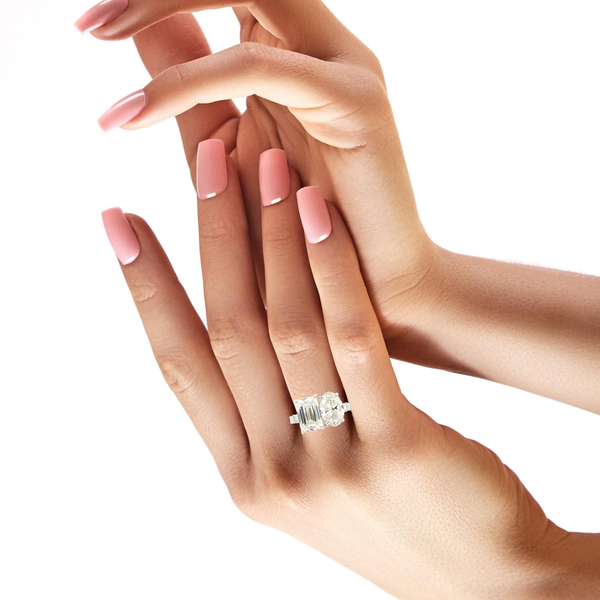 5.66 CTW Toi et Moi Lab-Grown Diamond Ring in 14K White Gold Image 5 Venus Jewelers Somerset, NJ