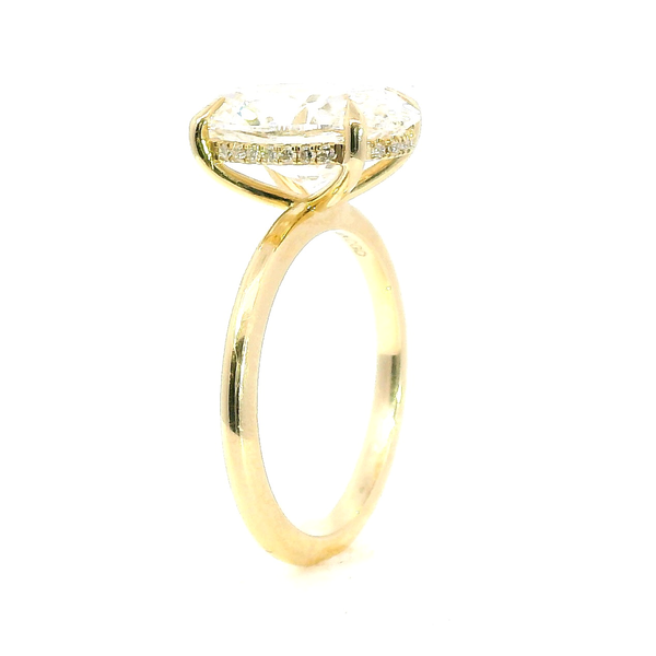 4.06 CT Oval Lab-Grown Diamond Hidden Halo Ring in 14K Yellow Gold Image 2 Venus Jewelers Somerset, NJ