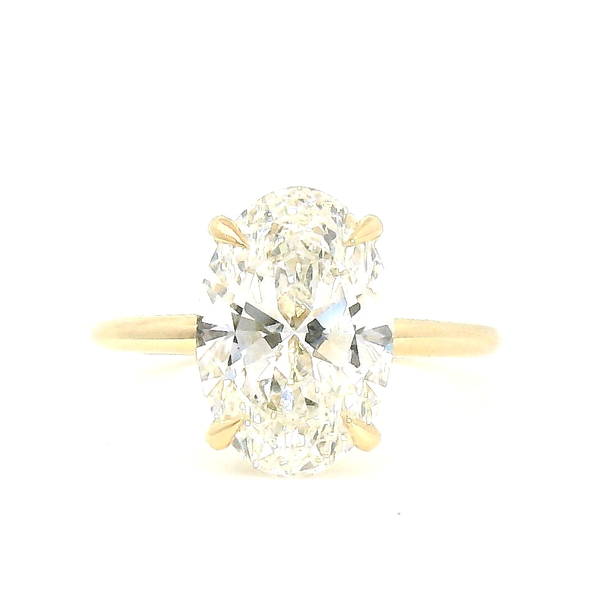 4.06 CT Oval Lab-Grown Diamond Hidden Halo Ring in 14K Yellow Gold Venus Jewelers Somerset, NJ