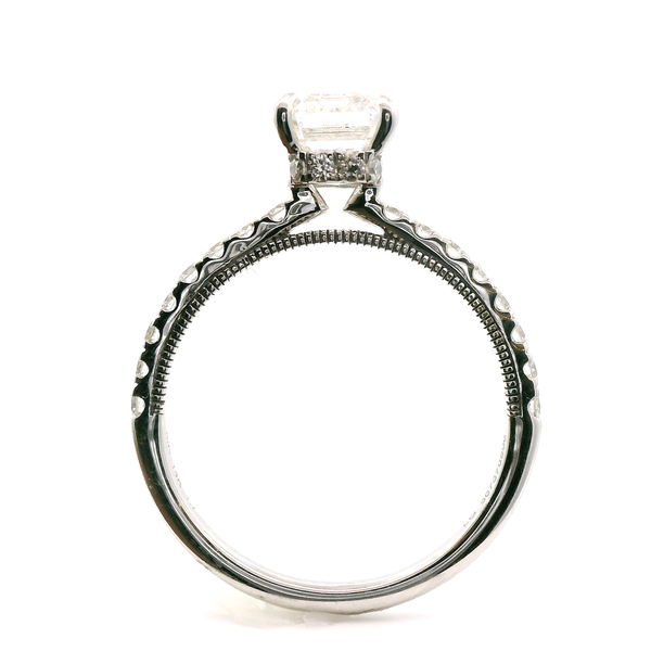 1.70 CT Emerald Lab-Grown Diamond Hidden Halo Ring in 14K White Gold Image 3 Venus Jewelers Somerset, NJ