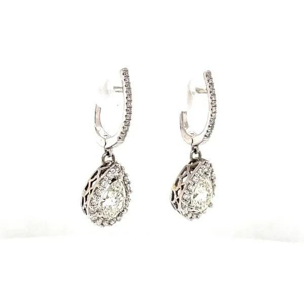 14Kt White Gold Pear-Shaped Diamond Earrings Image 2 Venus Jewelers Somerset, NJ
