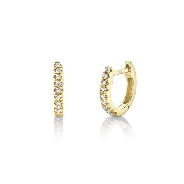 14Kt Yellow Gold Mini Diamond Huggie Earrings Venus Jewelers Somerset, NJ