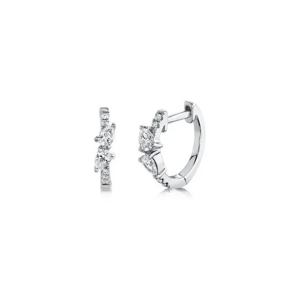 14Kt White Gold Diamond Huggie Earrings Venus Jewelers Somerset, NJ