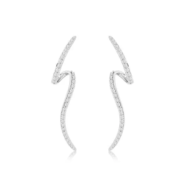 14Kt White Gold Swirl Earrings Venus Jewelers Somerset, NJ