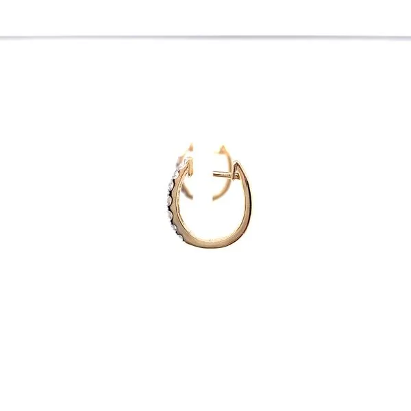 14Kt Yellow Gold Diamond Hoop Earrings Image 2 Venus Jewelers Somerset, NJ