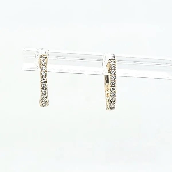 14Kt Yellow Gold Diamond Huggie Earrings Venus Jewelers Somerset, NJ