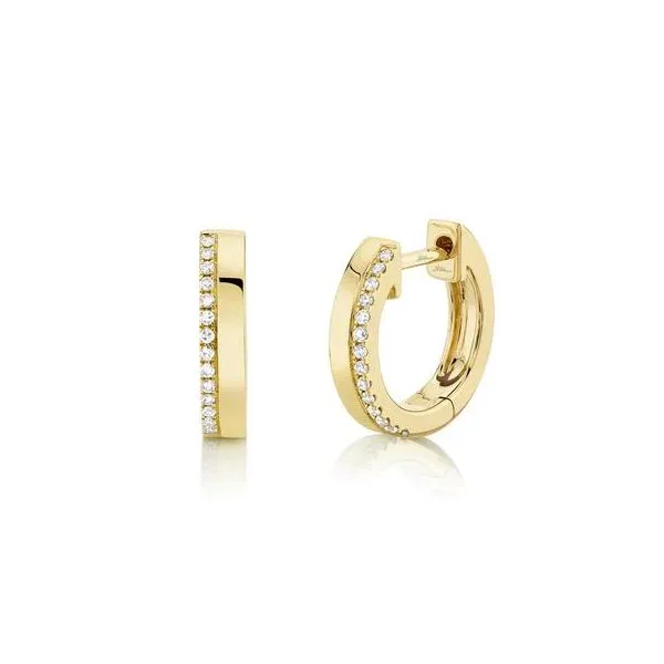 14kt Yellow Gold Diamond Huggie Earrings Venus Jewelers Somerset, NJ