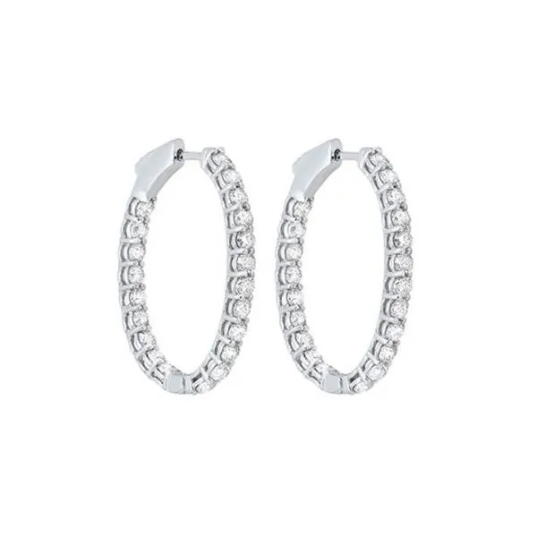 14kt White Gold In & Out Hoops - 2cts Venus Jewelers Somerset, NJ