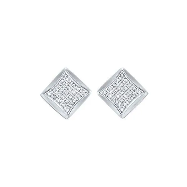Steel Diamond Cluster Stud Earrings - 1/4tcw Venus Jewelers Somerset, NJ
