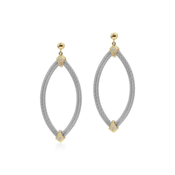 Grey Cable Marquis Earrings with Diamonds Venus Jewelers Somerset, NJ