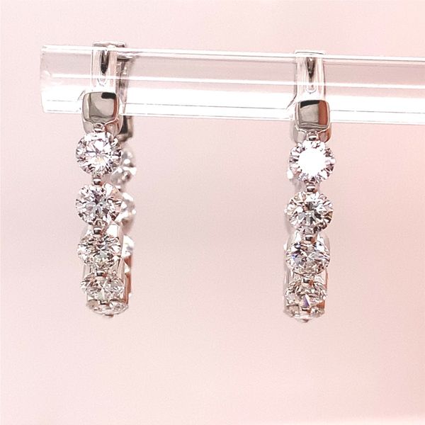 18Kt White Gold Diamond In & Out Hoop Earrings Venus Jewelers Somerset, NJ