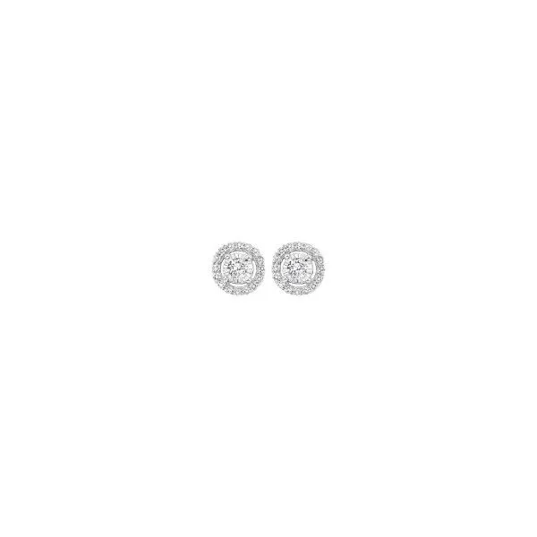 14Kt White Gold Diamond Halo Stud Earrings Venus Jewelers Somerset, NJ