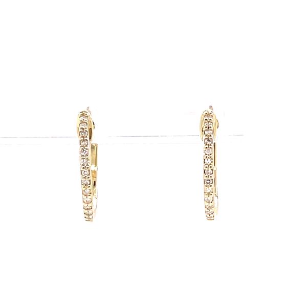 14Kt Yellow Gold Diamond Huggie Earrings Venus Jewelers Somerset, NJ