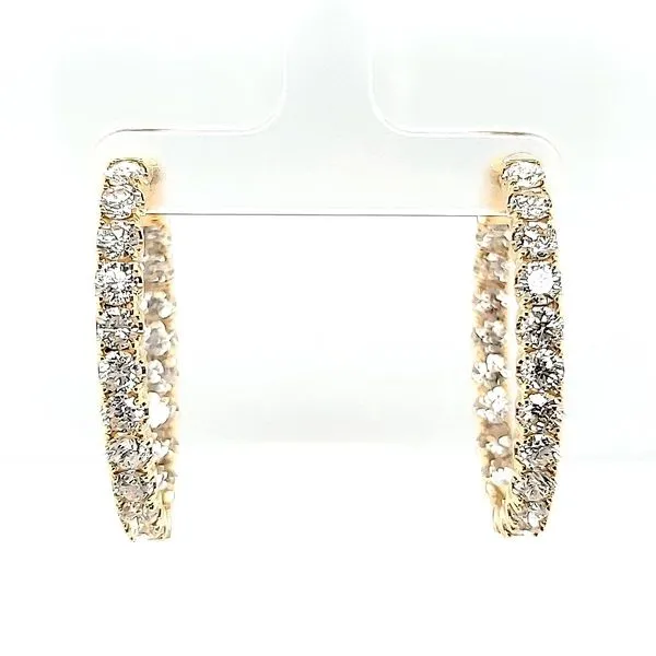 14Kt Yellow Gold Diamond Hoop Earrings Venus Jewelers Somerset, NJ