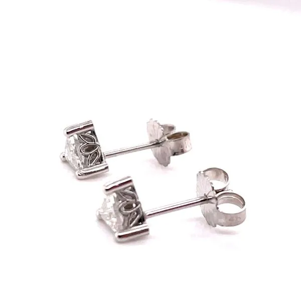 Ladies White 14 Karat Stud Earrings Image 2 Venus Jewelers Somerset, NJ