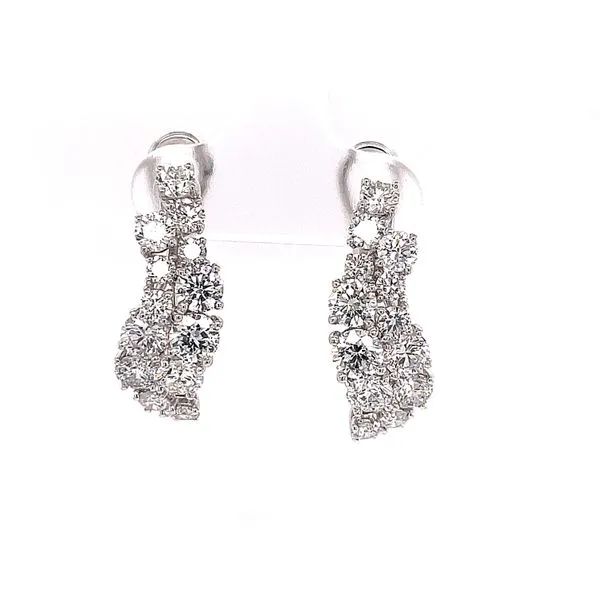 14k White Gold Diamond Freeform Diamond Hoop Earrings Venus Jewelers Somerset, NJ