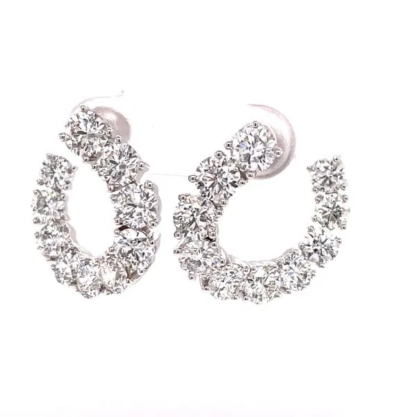 14k White Gold mall Hoop Diamond Earrings Venus Jewelers Somerset, NJ