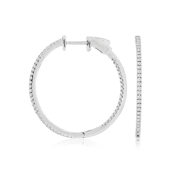 14kt White Gold Large Diamond Hoop Earrings Venus Jewelers Somerset, NJ