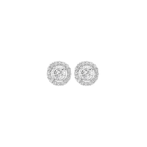 14kt White Gold Diamond Studs w/ Halo - 1/3ctw Venus Jewelers Somerset, NJ