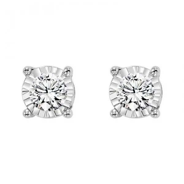 14kt White Gold 4 Prong Round Diamond Studs - 1/10ctw Venus Jewelers Somerset, NJ